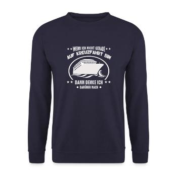 Kreuzfahrt wenn ich nicht gerade auf Kreuzfahrt - Unisex Pullover - Navy - Vorne - Alina (178cm) & Michal (187cm)