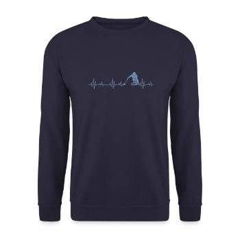 Idées cadeaux Curling Heartbeat - Sweat-shirt Unisexe - marine - Devant - Alina (178cm) & Michal (187cm)