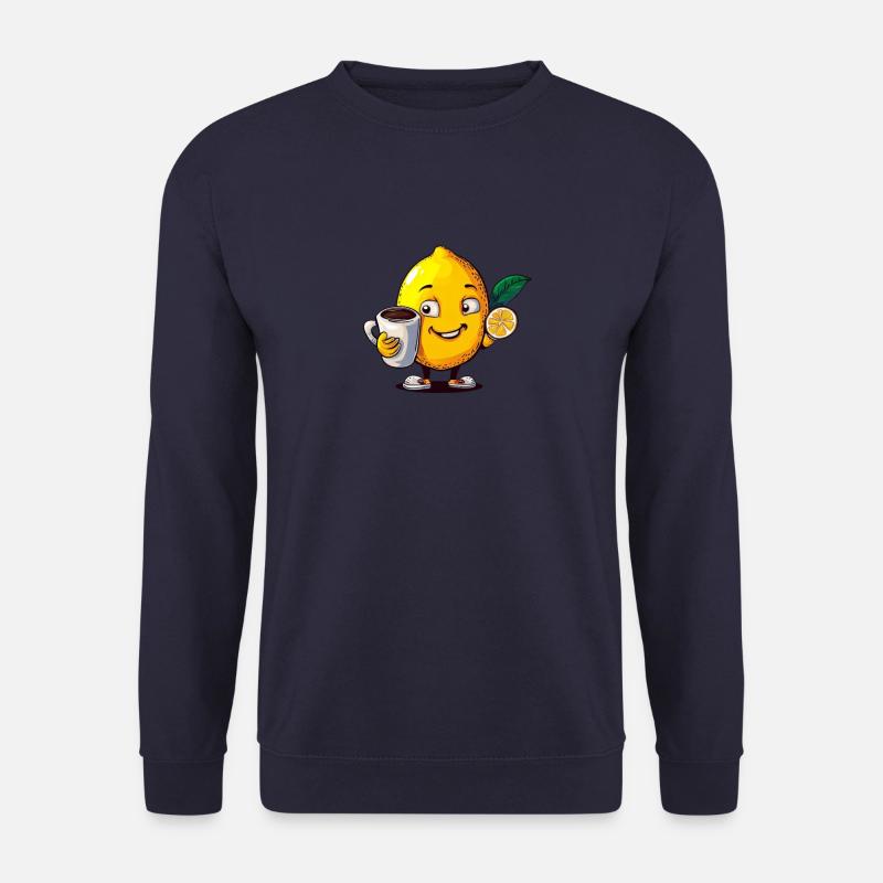 Süße Zitrone trinkt Kaffee - Unisex Pullover - Navy