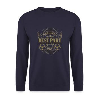 Handball is the best part of my day - Unisex Sweatshirt - navy - Front - Alina (178cm) & Michal (187cm)