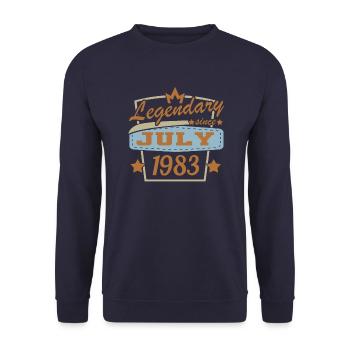 Legendär seit Juli 1973 Geburtstag Retro Sprüche - Unisex Pullover - Navy - Vorne - Alina (178cm) & Michal (187cm)