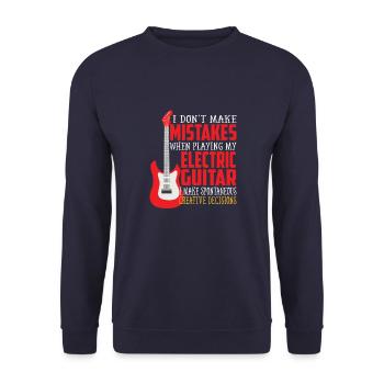 Vater mit E-Gitarre - Unisex Pullover - Navy - Vorne - Alina (178cm) & Michal (187cm)