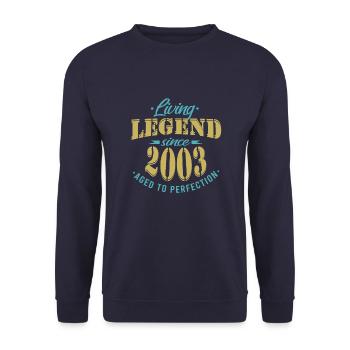Une légende est née en 2003 - Sweat-shirt Unisexe - marine - Devant - Alina (178cm) & Michal (187cm)