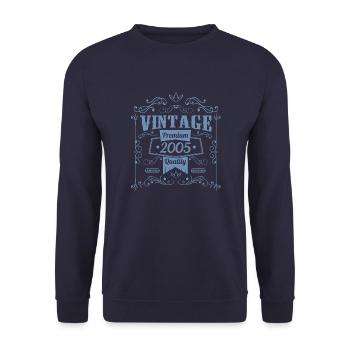 Millésime 2005 Anniversaire Vintage - Sweat-shirt Unisexe - marine - Devant - Alina (178cm) & Michal (187cm)