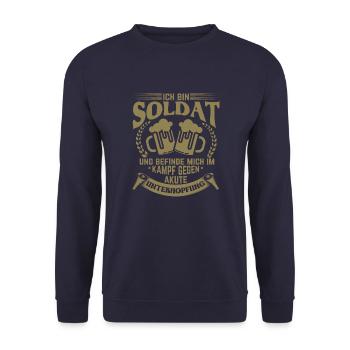 Bier trinker im Kampf gegen akute Unterhopfung - Unisex Pullover - Navy - Vorne - Alina (178cm) & Michal (187cm)