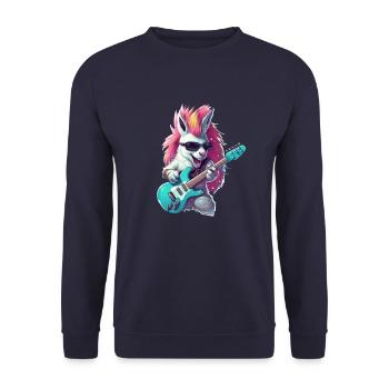 Punk unicorn guitarist - Unisex Sweatshirt - navy - Front - Alina (178cm) & Michal (187cm)
