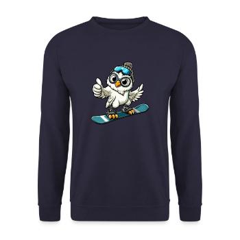 Owl Snowboarder Aventure hivernale - Sweat-shirt Unisexe - marine - Devant - Alina (178cm) & Michal (187cm)