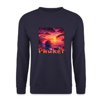 Phuket Thailand Sunset Grunge Design - Unisex Sweatshirt - navy - Front - Alina (178cm) & Michal (187cm)