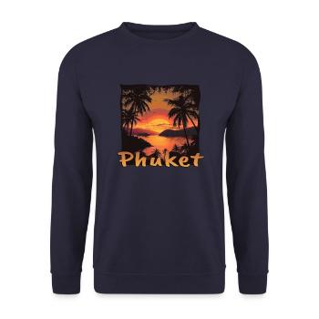 Phuket Thaïlande Coucher De Soleil Vacances Grunge - Sweat-shirt Unisexe - marine - Devant - Alina (178cm) & Michal (187cm)