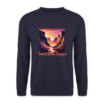 Santa Elena Canyon Texas USA Sunset Farbenpracht - Unisex Pullover - Navy - Vorne - Alina (178cm) & Michal (187cm)
