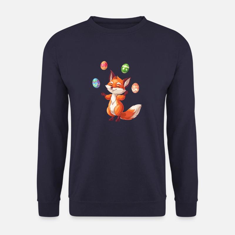 Easter Red Fox Juggling Eggs - Unisex Sweatshirt - navy