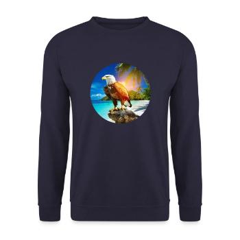 Eagle at Eagle Beach Aruba Summer Vacation - Unisex Sweatshirt - navy - Front - Alina (178cm) & Michal (187cm)
