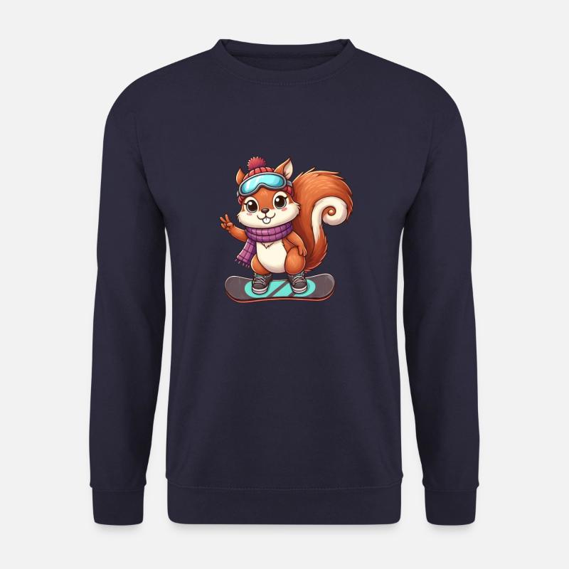 Snowboard Squirrel Winter Adventure - Unisex Sweatshirt - navy