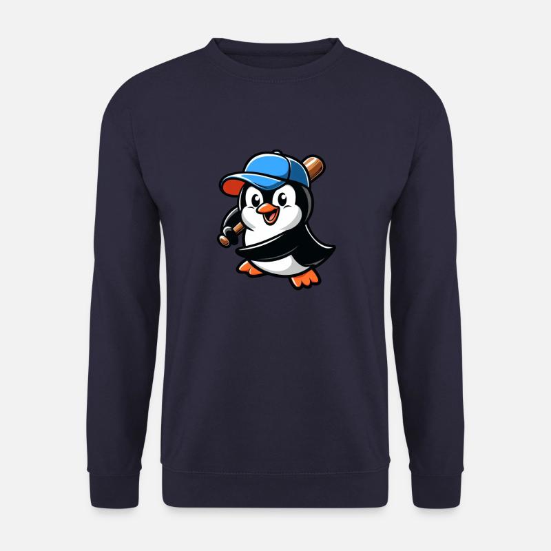 Penguin Baseball Player Action - Unisex Sweatshirt - navy