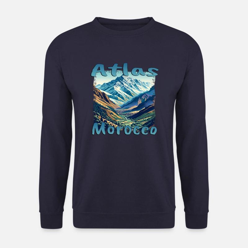 Atlasgebirge Marokko: Grunge-Landschaftsurlaub - Unisex Pullover - Navy