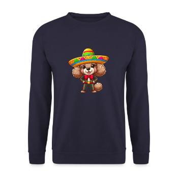 Pudel Feiert Cinco de Mayo in Mexiko - Unisex Pullover - Navy - Vorne - Alina (178cm) & Michal (187cm)