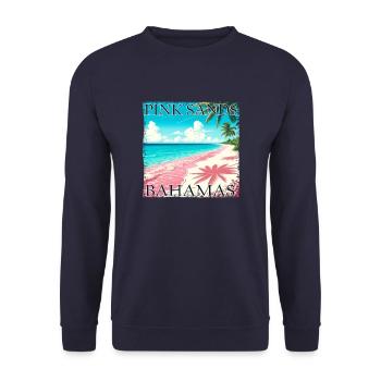 Bahamas Pink Sands Grunge Look - Unisex Pullover - Navy - Vorne - Alina (178cm) & Michal (187cm)