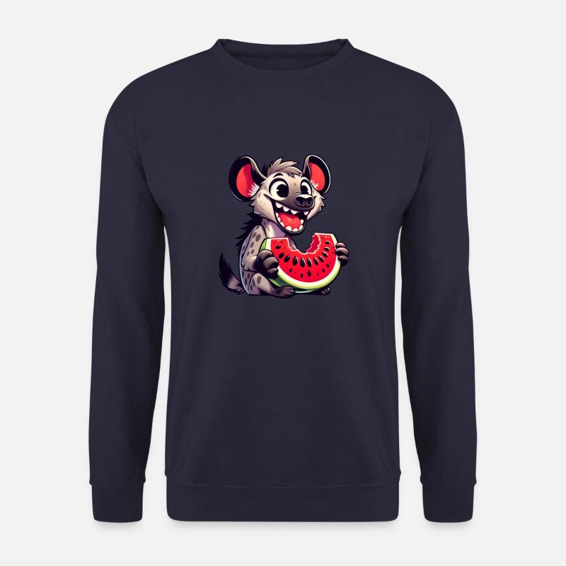 Hyène avec motif d’été pastèque - Sweat-shirt Unisexe - marine