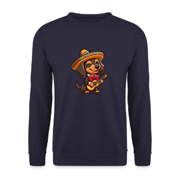 Teckel Mariachi guitare Cinco de Mayo célébration - Sweat-shirt Unisexe - marine - Devant - Alina (178cm) & Michal (187cm)