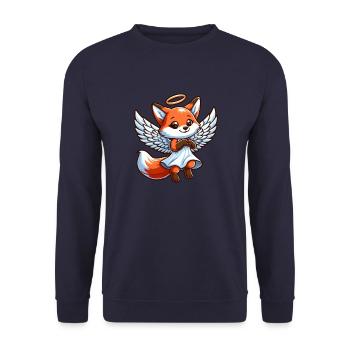 Ailes de bande dessinée Cute Fox Angel - Sweat-shirt Unisexe - marine - Devant - Alina (178cm) & Michal (187cm)