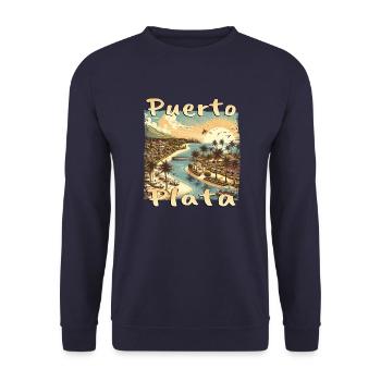 Puerto Plata, République dominicaine, Vacances grunge - Sweat-shirt Unisexe - marine - Devant - Alina (178cm) & Michal (187cm)