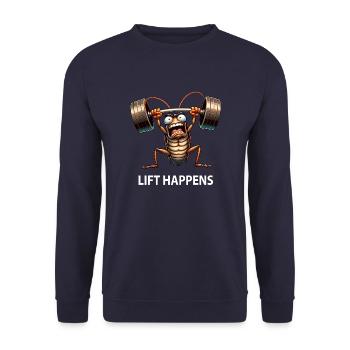 Kakerlake Gewichtheben Barbell Hanteltraining - Unisex Pullover - Navy - Vorne - Alina (178cm) & Michal (187cm)