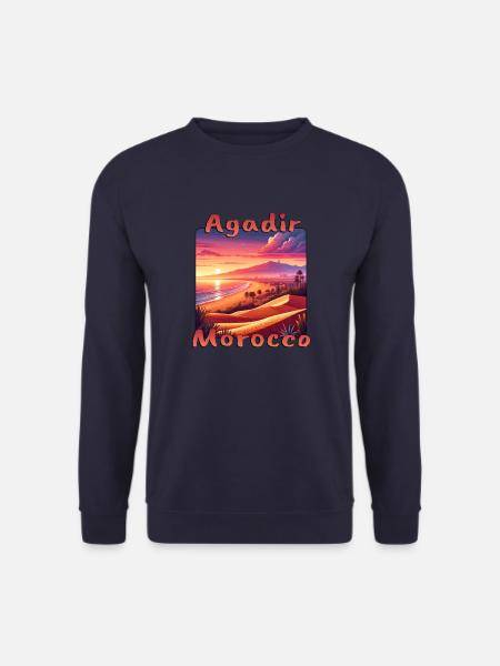 Agadir Maroc Désert Chameau Vacances Coucher de soleil - Sweat-shirt Unisexe - marine