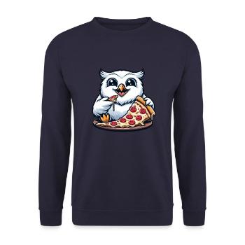 hibou harfang des neiges pizza amant de pizza drôle - Sweat-shirt Unisexe - marine - Devant - Alina (178cm) & Michal (187cm)