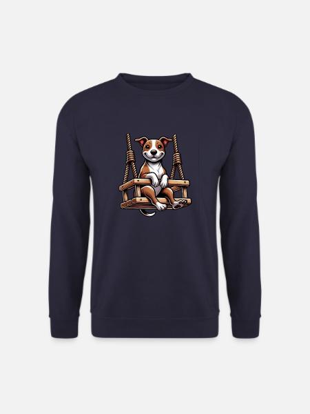 American Staffordshire Terrier auf Schaukel Spielp - Unisex Pullover - Navy