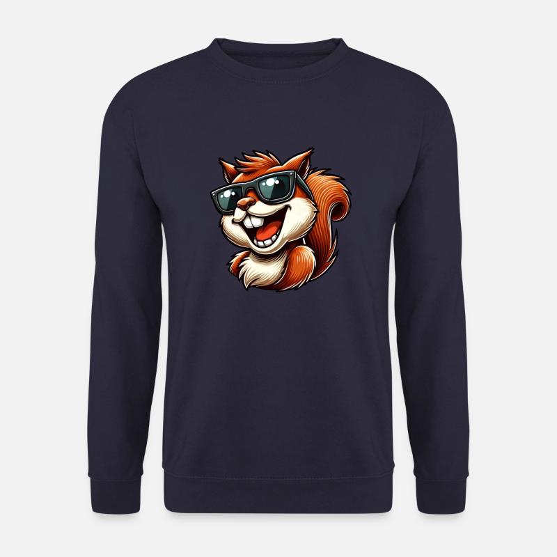 Cool squirrel with sunglasses laughing - Unisex Sweatshirt - navy