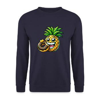 Drôle Ananas Donut Dessin Animé Fruité Sucré Desig - Sweat-shirt Unisexe - marine - Devant - Alina (178cm) & Michal (187cm)