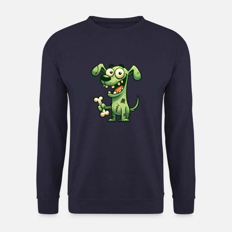 Halloween Hund lustig Zombie Cartoon - Unisex Pullover - Navy