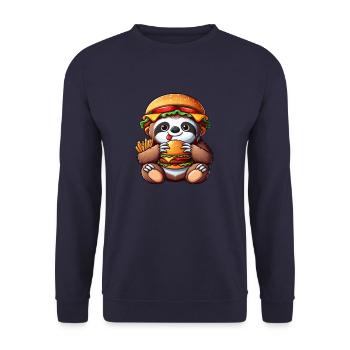 Halloween dinosaure dinosaure T-Rex citrouille chapeau casque - Sweat-shirt Unisexe - marine - Devant - Alina (178cm) & Michal (187cm)