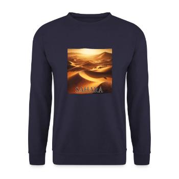 Sahara Désert Sable Dunes Coucher de soleil Paysage - Sweat-shirt Unisexe - marine - Devant - Alina (178cm) & Michal (187cm)