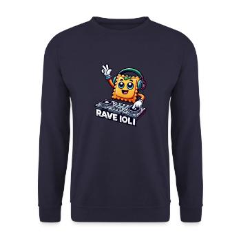 Ravioli Rave Techno Disco DJ Funny Whimsical - Unisex Sweatshirt - navy - Front - Alina (178cm) & Michal (187cm)