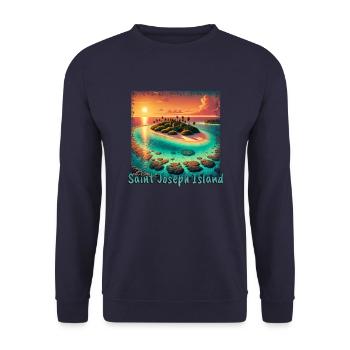 Île Saint-Joseph, lac Huron, Algoma, Ontario, Canada - Sweat-shirt Unisexe - marine - Devant - Alina (178cm) & Michal (187cm)