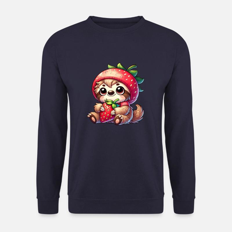 Faultier Erdbeere Sommerfrucht Design - Unisex Pullover - Navy