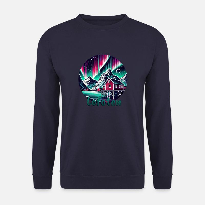 Lofoten Nordlichter Skandinavien Reise - Unisex Pullover - Navy