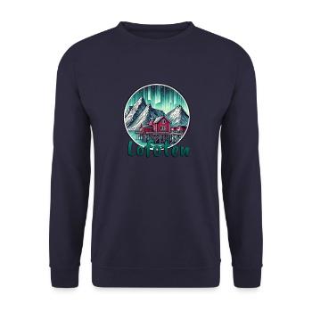 Lofoten Northern Lights Norway Scandinavia - Unisex Sweatshirt - navy - Front - Alina (178cm) & Michal (187cm)