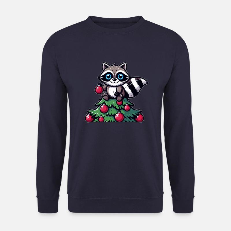 Whimsical funny raccoon Christmas tree - Unisex Sweatshirt - navy