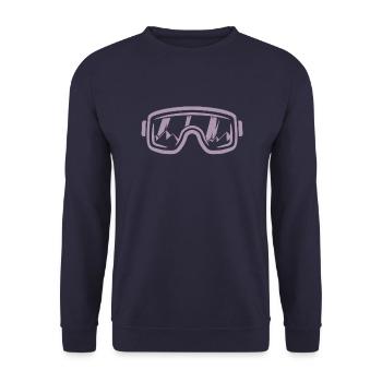 Ski goggles Skier Snowboard Mountains - Unisex Sweatshirt - navy - Front - Alina (178cm) & Michal (187cm)