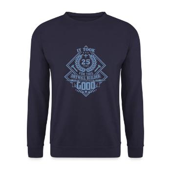 25th Birthday Drywall Drywall Builder - Unisex Sweatshirt - navy - Front - Alina (178cm) & Michal (187cm)