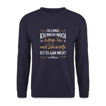 Solange ich tobe und schimpfe lebe ich noch - Unisex Pullover - Navy - Vorne - Alina (178cm) & Michal (187cm)