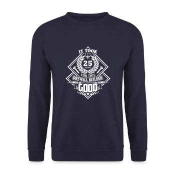 Funny drywall builder birthday 25 years anniversary - Unisex Sweatshirt - navy - Front - Alina (178cm) & Michal (187cm)