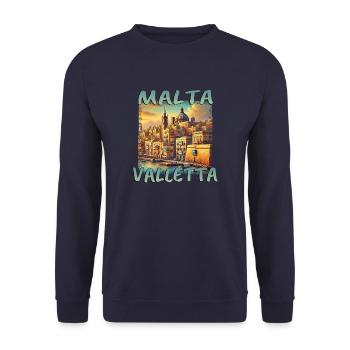 Malta Valletta Insel Urlaub Mittelmeer - Unisex Pullover - Navy - Vorne - Alina (178cm) & Michal (187cm)
