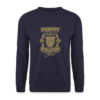 Bulldog Perfection Dog Love - Unisex Sweatshirt - navy - Front - Alina (178cm) & Michal (187cm)