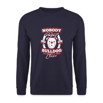Bulldog Perfection Dog Love - Unisex Sweatshirt - navy - Front - Alina (178cm) & Michal (187cm)