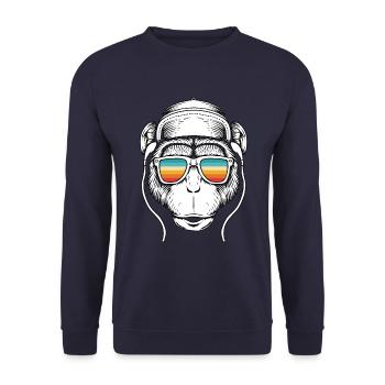 Music monkey - Unisex Sweatshirt - navy - Front - Alina (178cm) & Michal (187cm)