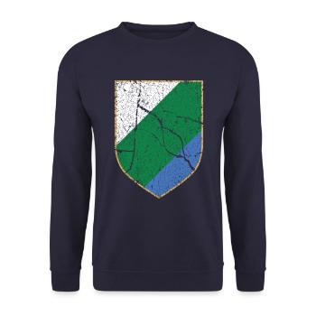Abruzzo coat of arms - Unisex Sweatshirt - navy - Front - Alina (178cm) & Michal (187cm)