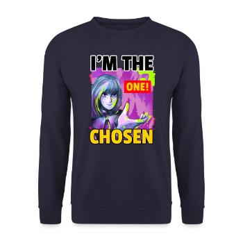 I'm the chosen one Girl Strong Energy - Unisex Pullover - Navy - Vorne - Alina (178cm) & Michal (187cm)